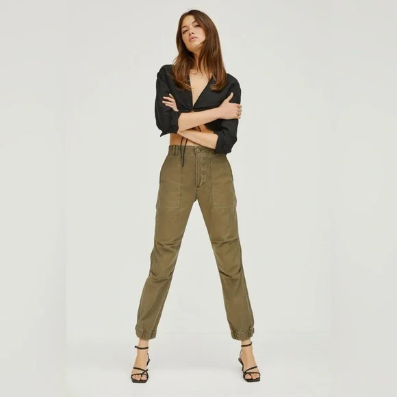 Citizens of Humanity Agni Army Green Cuffed‎ Utility Pants Trousers Size 28/6 - Picture 3 of 11